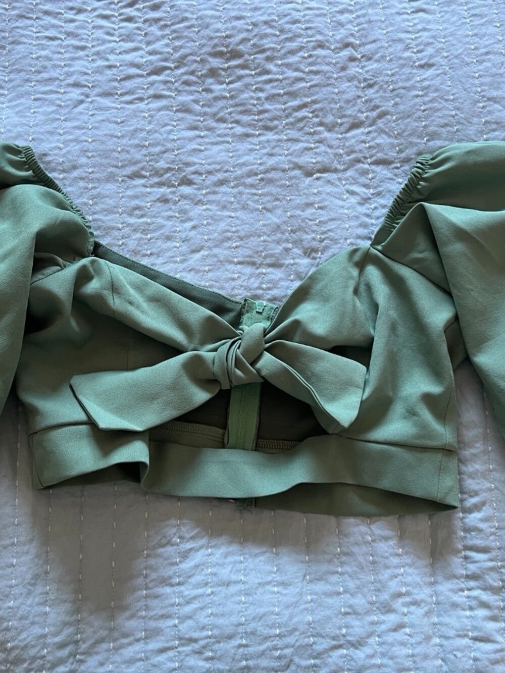 Sage Green Bow Front Crop Top / Bralette – Like New - S